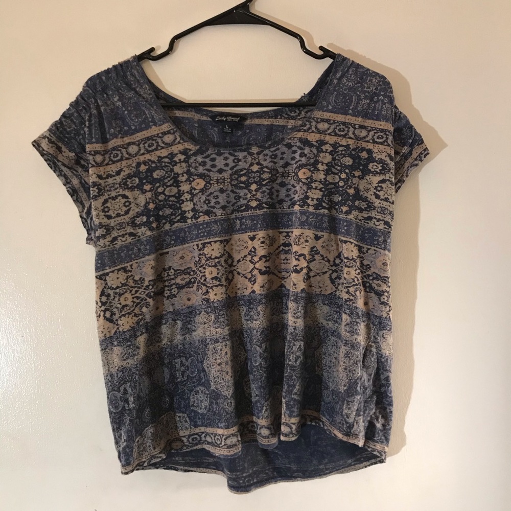 Lucky Brand Short Sleeve Blue Relaxed T-Shirt